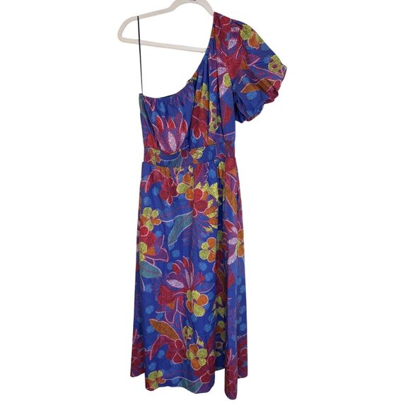 Sugarlips Asymetrical Boho Feminine Floral Lined Midi Dress W/Pockets Size Med - Picture 2 of 7